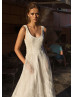Beaded Ivory Lace Wedding Dress With Side Pockets